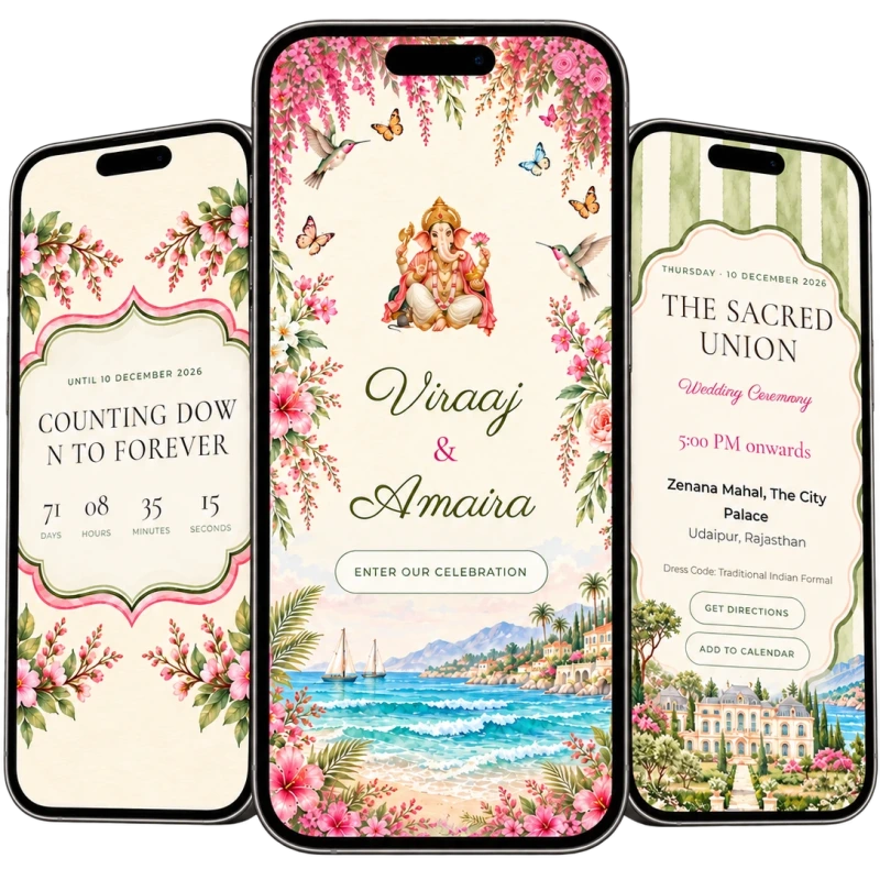 Riviera Romance — invitation preview